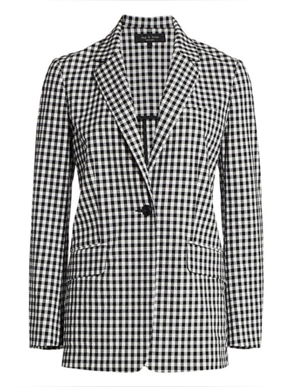 Rag & Bone Black and White Ames Gingham Blazer size 12